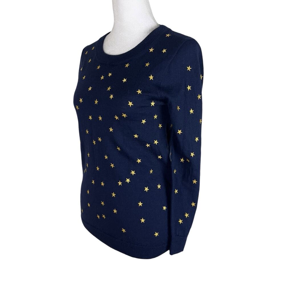 J. Crew Tippi Merino Wool Embroidered Classic Sweater Preppy Heritage Size XS - Picture 5 of 7